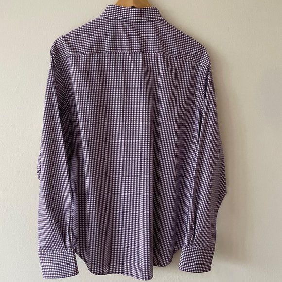 Robert Graham Sport Shirt - Purple/White Check - Large Classic Fit - Picture 2 of 6